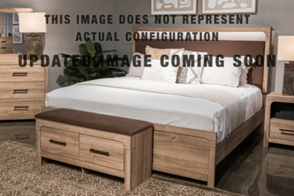 Ashley Hollymount Tan Queen Upholstered Panel Bed