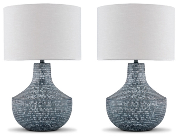 Ashley Schylarmont Antique Gray White 2-Piece Table Lamp Set