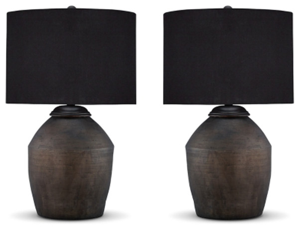Ashley Naareman Metallic Black 2-Piece Table Lamp Set