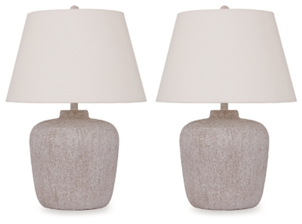 Ashley Danry Distressed Cream 2-Piece Table Lamp Set