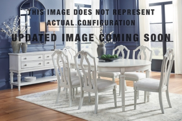 Benchcraft Montelaine Antique White Dining Table and 6 Chairs with Storage