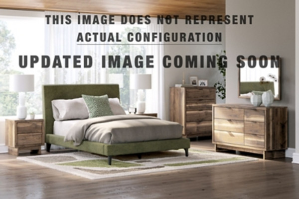 Ashley Zadilyn Sage Green Full Upholstered Bed with Dresser and Nightstand