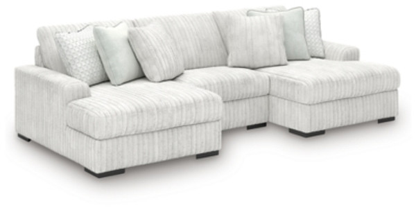 Ashley Stupendous Alloy 3-Piece Sectional with Double Chaise