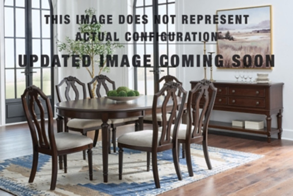 Ashley Lavinton Brown Dining Table and 6 Chairs with Storage