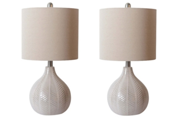 Ashley Rainermen Off White 2-Piece Table Lamp Set
