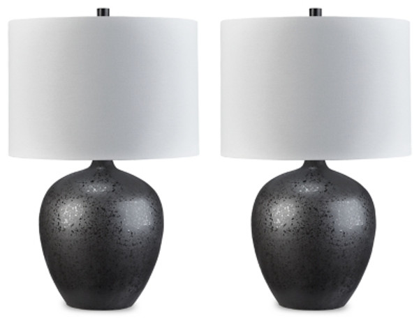 Ashley Ladstow Black 2-Piece Table Lamp Set