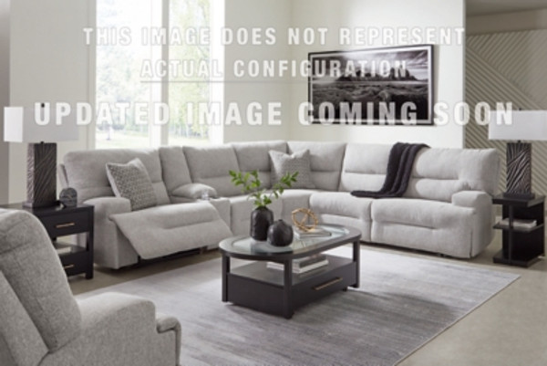 Ashley Acklen Place Pewter 6-Piece Sectional with Recliner 93605/31/46/57/62/77/79/82
