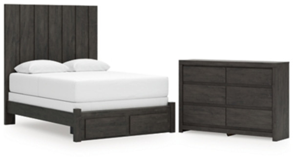 Ashley Parlayon Charcoal Queen Panel Storage Bed with Dresser Ashley Parlayon Charcoal Queen Panel Storage Bed with Dresser