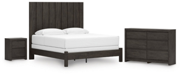 Ashley Parlayon Charcoal King Panel Bed with Dresser and Nightstand Ashley Parlayon Charcoal King Panel Bed with Dresser and Nightstand