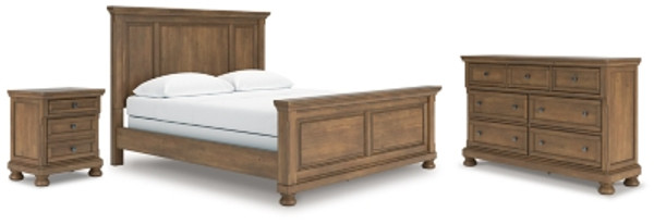 Ashley Vandenmore Medium Brown California King Panel Bed with Dresser and Nightstand