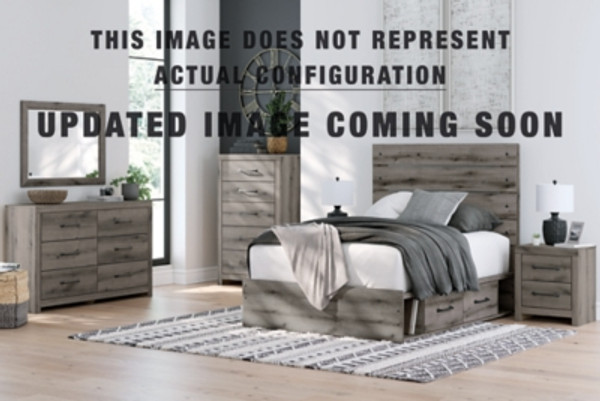 Ashley Urbanoore Brown Gray Twin Panel Bed with Storage with Dresser