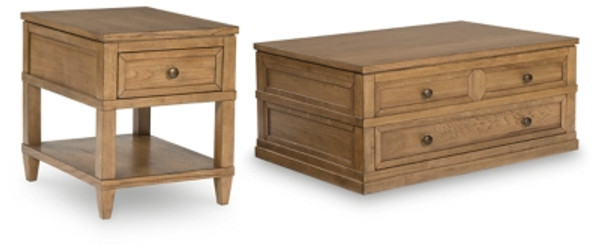 Ashley Sharlance Light Brown Coffee Table with 1 End Table