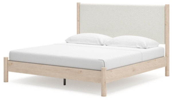 Ashley Cadmori Brown King Upholstered Panel Bed