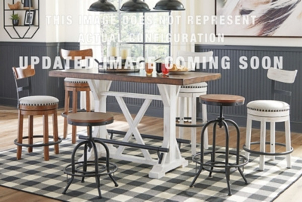 Ashley Valebeck Black Brown Counter Height Dining Table and 4 Barstools D546/33/324(2)/824(2)