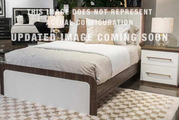 Ashley Mazilar White Brown Queen Upholstered Bed
