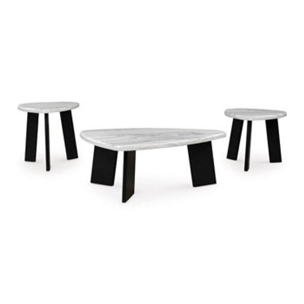 Ashley Lilyberg Gray Black Table (Set of 3)