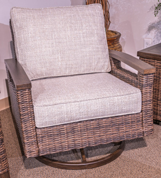 Ashley Drakes Beach Dark Brown Outdoor Swivel Lounge Chair (Set of 2)