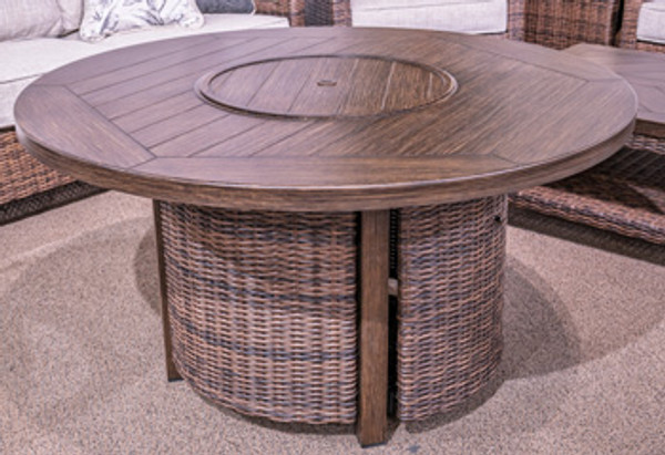 Ashley Drakes Beach Dark Brown Outdoor Fire Pit Table