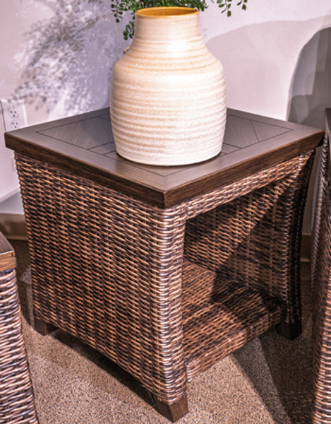 Ashley Drakes Beach Dark Brown Outdoor End Table