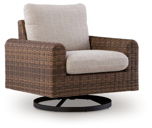 Ashley Angel Island Gray Brown Outdoor Swivel Lounge Chair with Cushion Ashley Angel Island Gray Brown Outdoor Swivel Lounge Chair with Cushion