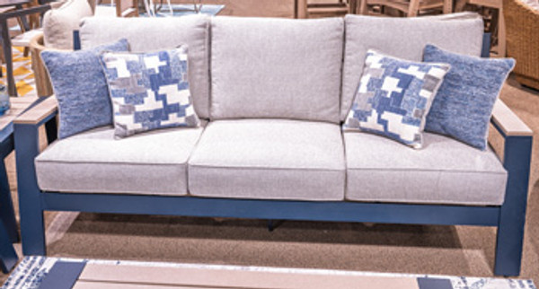 Ashley Mabry Shores Blue Outdoor Sofa with Cushion