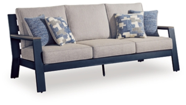 Ashley Mabry Shores Navy Blue Driftwood Outdoor Sofa with Cushion