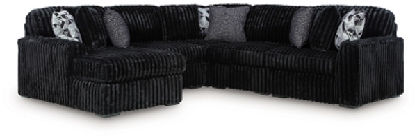 Ashley Midnight-Madness Chocolate 6-Piece Sectional with Chaise 98104/17/46(3)/64/77