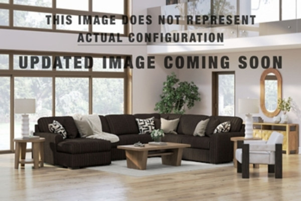Ashley Midnight-Madness Chocolate 3-Piece Double Chaise Sectional