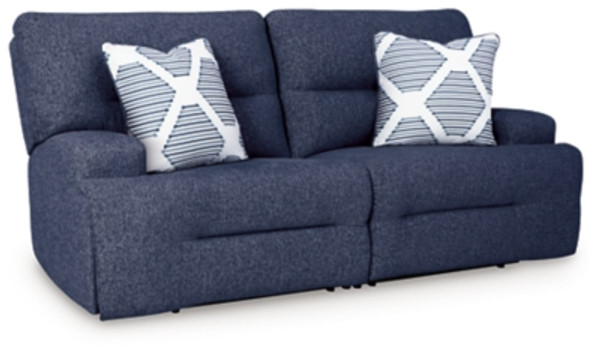 Ashley Acklen Place Navy 2-Piece Power Reclining Sectional
