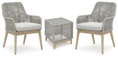 Ashley Seton Creek Gray 2 Outdoor Chairs with End Table