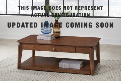 Ashley Trenmour Medium Brown Coffee Table with 2 End Tables