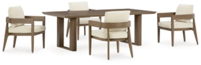 Ashley Serene Bay Dark Brown Outdoor Dining Table and 4 Chairs