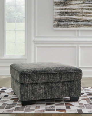 Ashley Lonoke Gunmetal Oversized Accent Ottoman