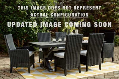 Ashley Beachcroft Black Light Gray Outdoor Dining Table and 4 Chairs