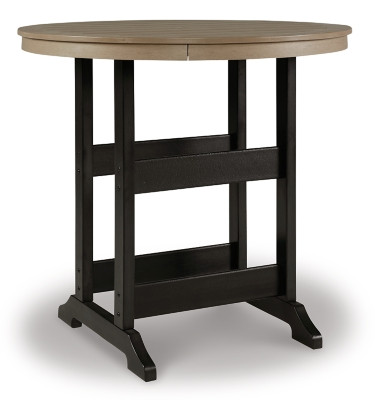 Ashley Fairen Trail Black Driftwood Outdoor Bar Table and 2 Barstools