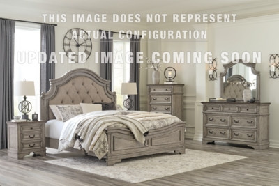 Ashley Lodenbay Antique Gray King Panel Bed and Dresser