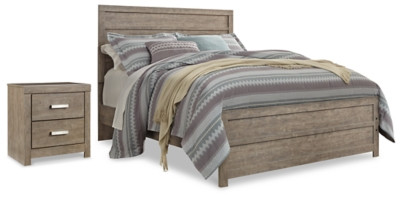 Ashley Culverbach Gray Queen Panel Bed and Nightstand