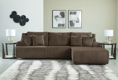 Ashley Top Tier Chocolate 3-Piece Sectional Sofa Chaise