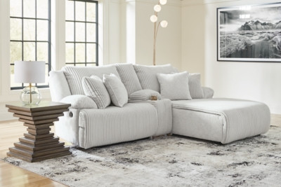 Ashley Top Tier Alloy 3-Piece Reclining Sectional Sofa with Chaise