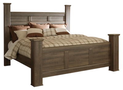 Ashley Juararo Dark Brown California King Poster Bed
