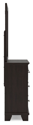 Ashley Covetown Dark Brown Twin Panel Bed, Dresser, Mirror and 2 Nightstands