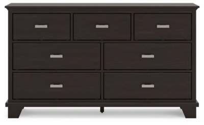 Ashley Covetown Dark Brown Queen Panel Bed, Dresser and 2 Nightstands