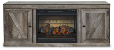 Ashley Wynnlow Gray TV Stand with Electric Fireplace