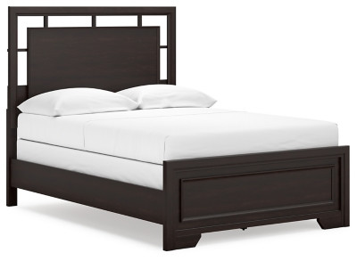 Ashley Covetown Dark Brown Full Panel Bed and Nightstand