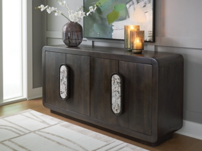 Ashley Elliston Espresso Brown Accent Cabinet