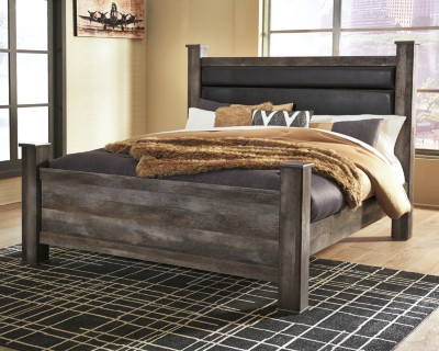 Ashley Wynnlow Gray King Poster Bed