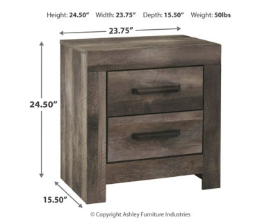 Ashley Wynnlow Gray King Panel Bed with Mirrored Dresser, Chest and 2 Nightstands