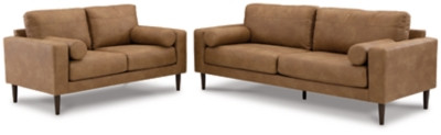 Ashley Telora Caramel Sofa and Loveseat