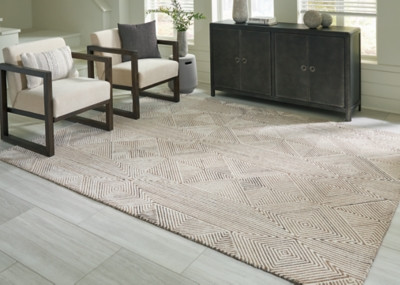 Ashley Jadott Beige Brown 8' x 10' Rug