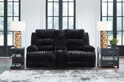Ashley Technique Onyx Power Reclining Loveseat with Console